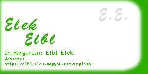 elek elbl business card